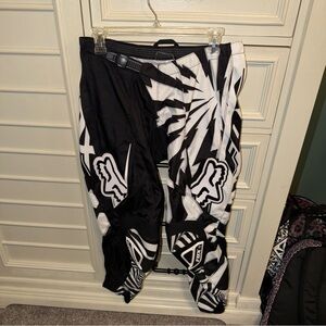 Black and White Fox Moto Pants
